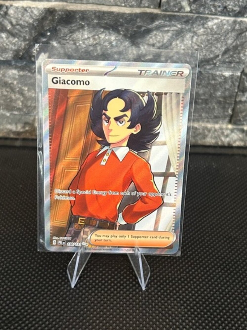Pokémon Giacomo 138/131 Full Art Trainer from Prismatic Evolutions Set